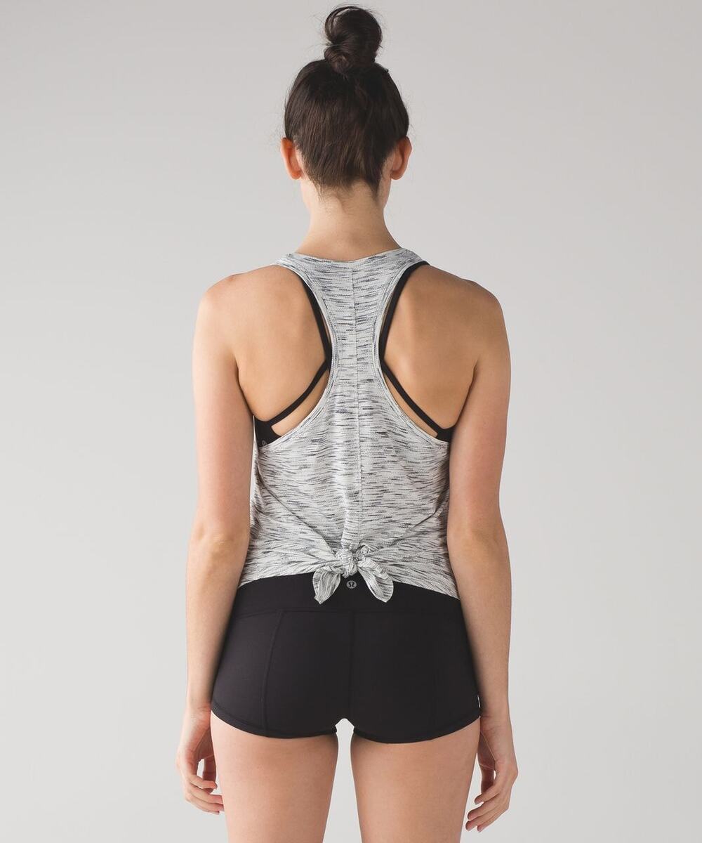 Lululemon Athletica Tiger Space Dye Black White Tie It Up Singlet Tank Top 2